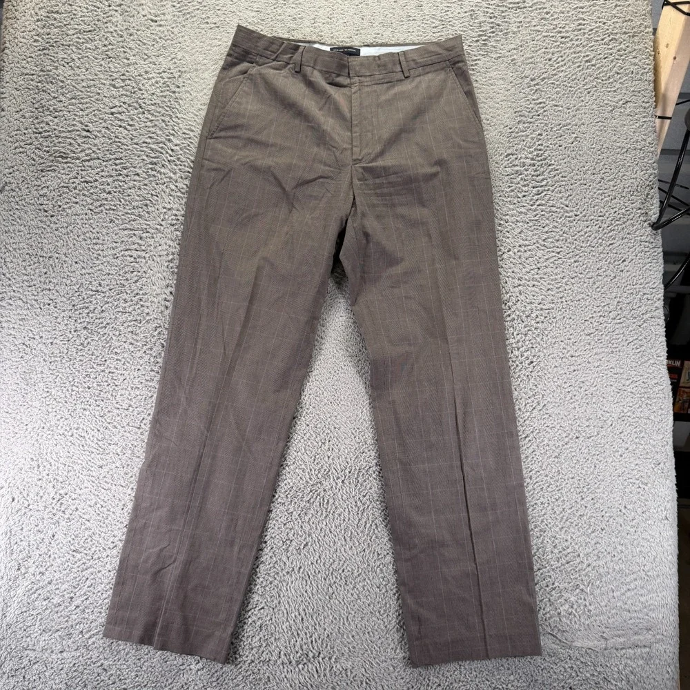 Banana Republic Pant Men's 34x34 Brown Cotton Dress Straight Business Formal